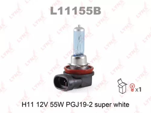 LYNXAUTO Halogen lamp (H11 12V 55W PGJ19-2 SUPER WHITE) (L11155B)