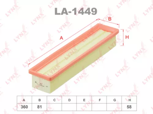 LYNXAUTO Air filter (LA-1449)