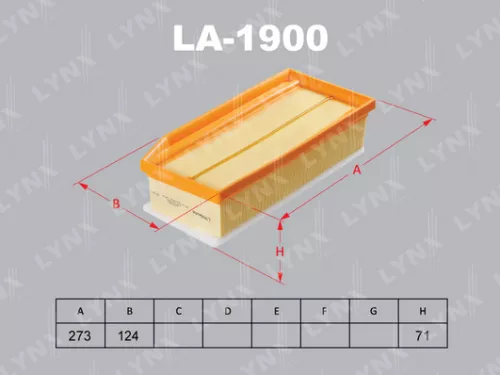 LYNXAUTO Air filter (LA-1900)