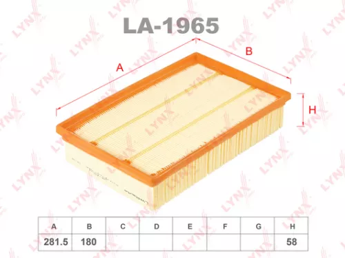 LYNXAUTO Air filter (LA-1965)