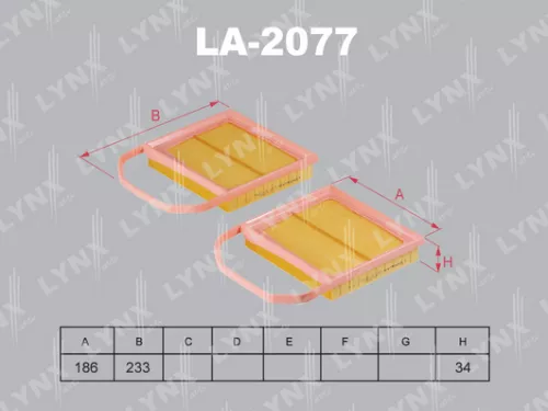 LYNXAUTO Air filter (x2) (LA-2077)
