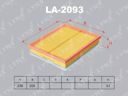 LYNXAUTO Air filter (LA-2093)