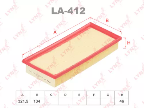 LYNXAUTO Air filter (LA-412)
