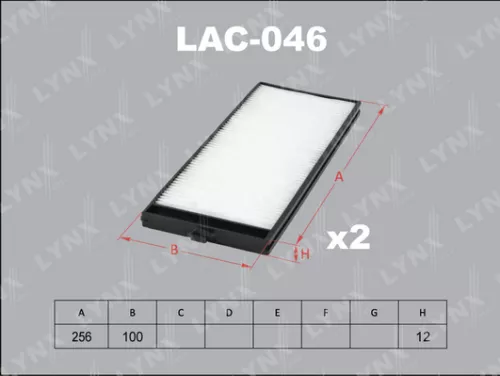 LYNXAUTO Cabin filter (x2) (LAC-046)