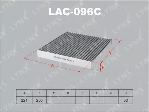 LYNXAUTO Cabin filter, carbon (LAC-096C)