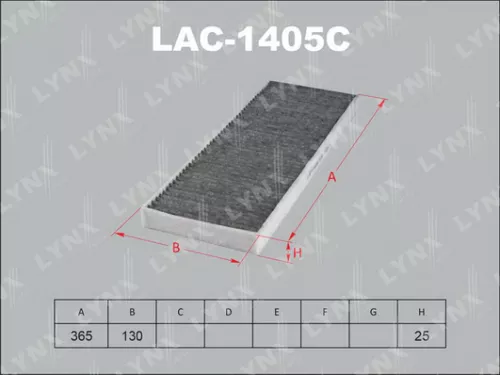 LYNXAUTO Cabin filter, carbon (LAC-1405C)