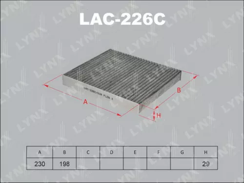 LYNXAUTO Cabin filter, carbon (LAC-226C)