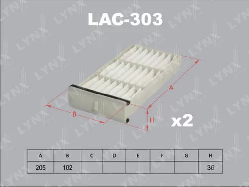 LYNXAUTO Cabin filter (x2) (LAC-303)