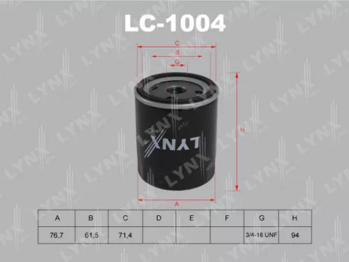 LYNXAUTO Oil filter (LC-1004)