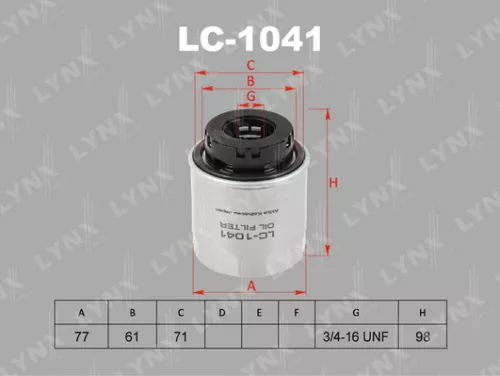 LYNXAUTO Oil filter (LC-1041)