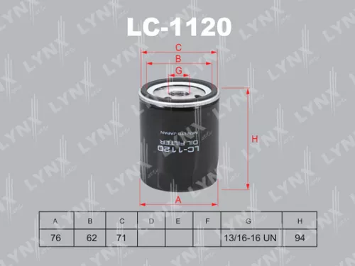 LYNXAUTO Oil filter (LC-1120)