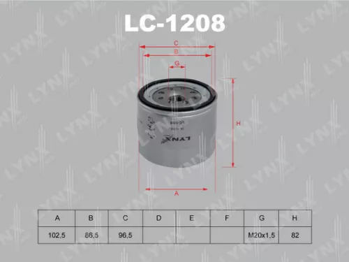 LYNXAUTO Oil filter (LC-1208)