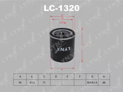 LYNXAUTO Oil filter (LC-1320)