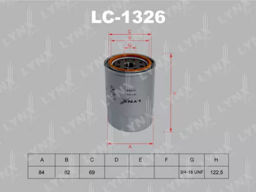 LYNXAUTO Oil filter (LC-1326)