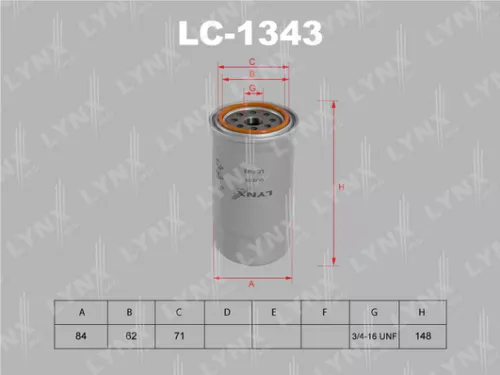 LYNXAUTO Oil filter (LC-1343)