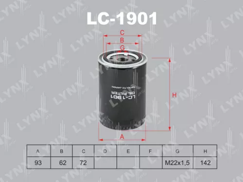 LYNXAUTO Oil filter (LC-1901)