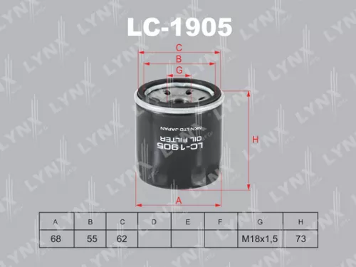 LYNXAUTO Oil filter (LC-1905)
