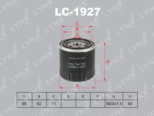 LYNXAUTO Oil filter (LC-1927)
