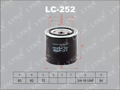 LYNXAUTO Oil filter (LC-252)