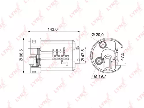 LYNXAUTO Fuel filter, in-tank (LF-164M)