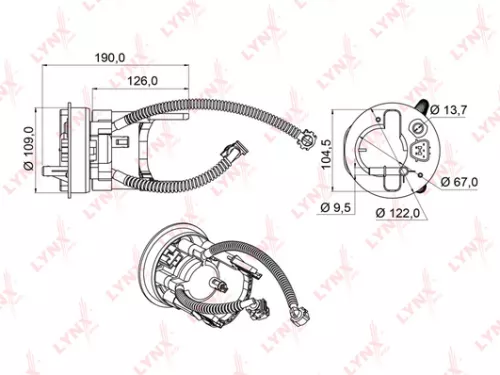 LYNXAUTO Fuel filter, in-tank (LF-951M)