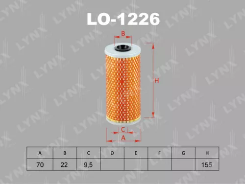 LYNXAUTO Oil filter (insert) (LO-1226)