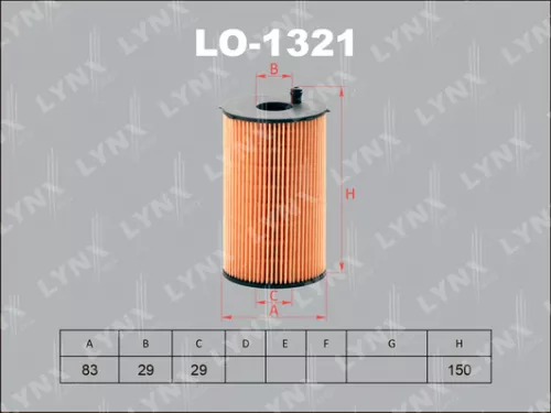 LYNXAUTO Oil filter (insert) (LO-1321)