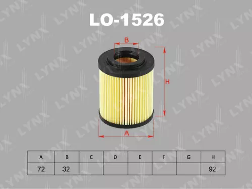 LYNXAUTO Oil filter (insert) (LO-1526)