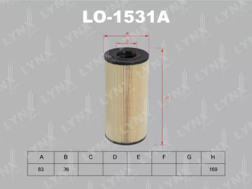 LYNXAUTO Oil filter (insert) (LO-1531A)