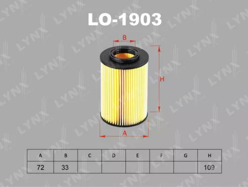 LYNXAUTO Oil filter (insert) (LO-1903)