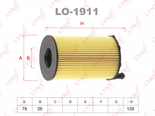 LYNXAUTO Oil filter (insert) (LO-1911)