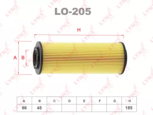 LYNXAUTO Oil filter (insert) (LO-205)