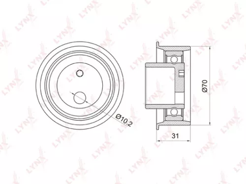 LYNXAUTO Tension pulley, timing belt (PB-1024)