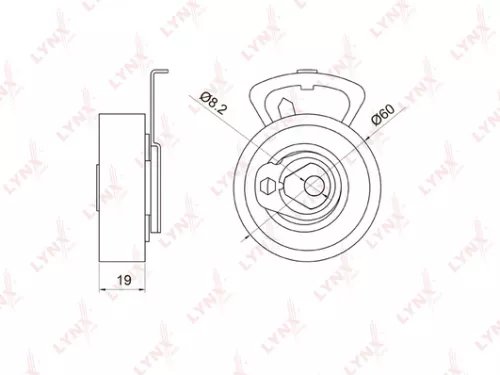 LYNXAUTO Tension pulley, timing belt (PB-1055)
