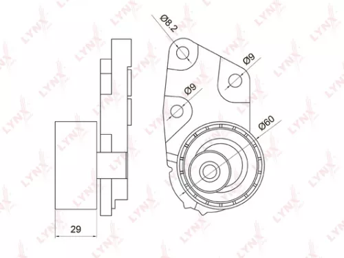 LYNXAUTO Tension pulley, timing belt (PB-1074)