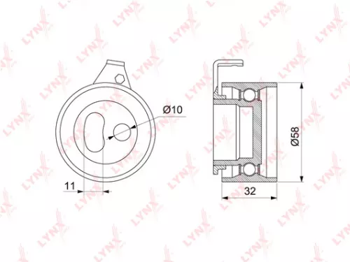 LYNXAUTO Tension pulley, timing belt (PB-1217)