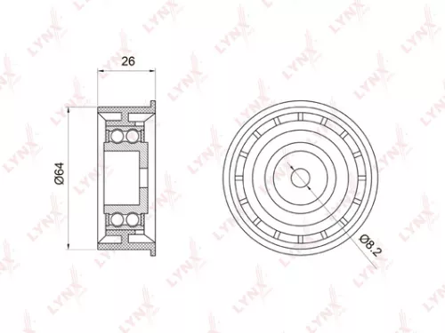 LYNXAUTO Deflection/Guide pulley, timing belt (PB-3022)