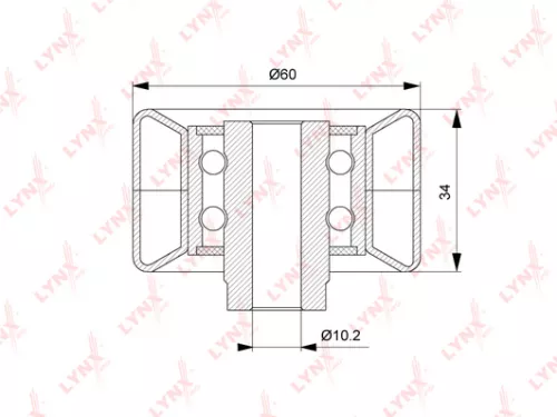 LYNXAUTO Deflection/Guide pulley (assembly), timing belt (PB-3049)