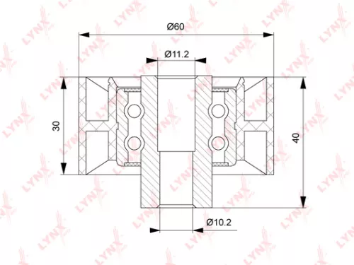 LYNXAUTO Deflection/Guide pulley (assembly), timing belt (PB-3141)