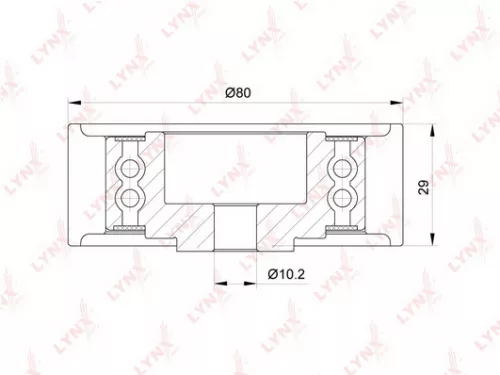 LYNXAUTO Deflection/Guide pulley (assembly), timing belt (PB-3147)