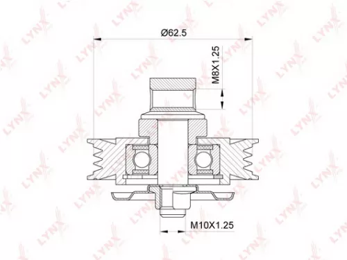 Tension pulley, poly v-belt