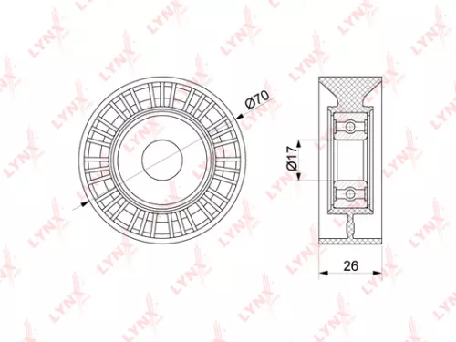 LYNXAUTO Tensioner Pulley, poly v-belt (PB-5253)