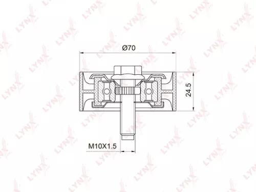 LYNXAUTO Deflection/Guide pulley, poly v-belt (PB-7020)