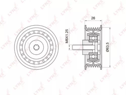 LYNXAUTO Deflection/Guide pulley, poly v-belt (PB-7029)