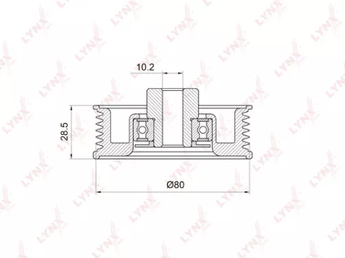 Deflection/Guide pulley, poly v-belt