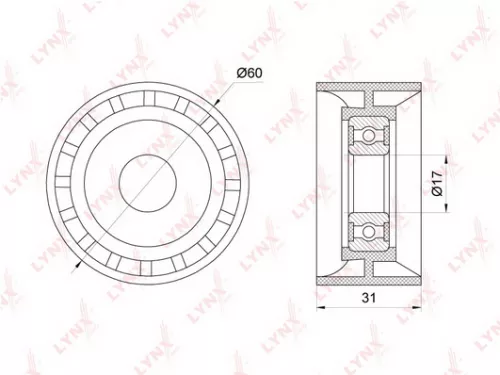 LYNXAUTO Deflection/Guide pulley, poly v-belt (PB-7130)
