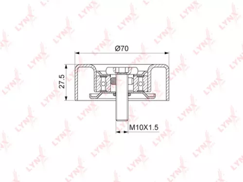 LYNXAUTO Deflection/Guide pulley, poly v-belt (PB-7203)