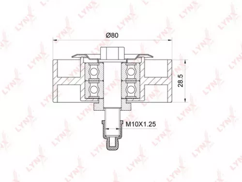LYNXAUTO Deflection/Guide pulley, poly v-belt (PB-7243)