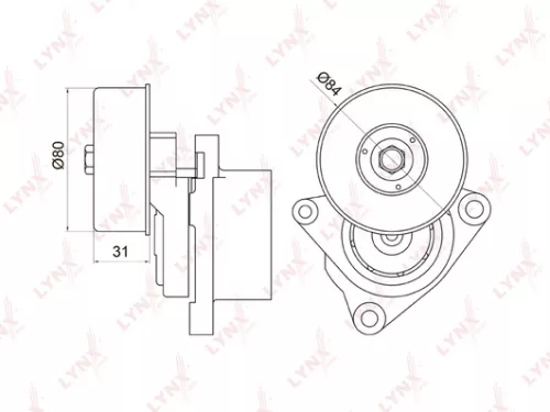 Belt tensioner, poly v-belt