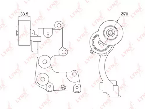 Belt tensioner, poly v-belt